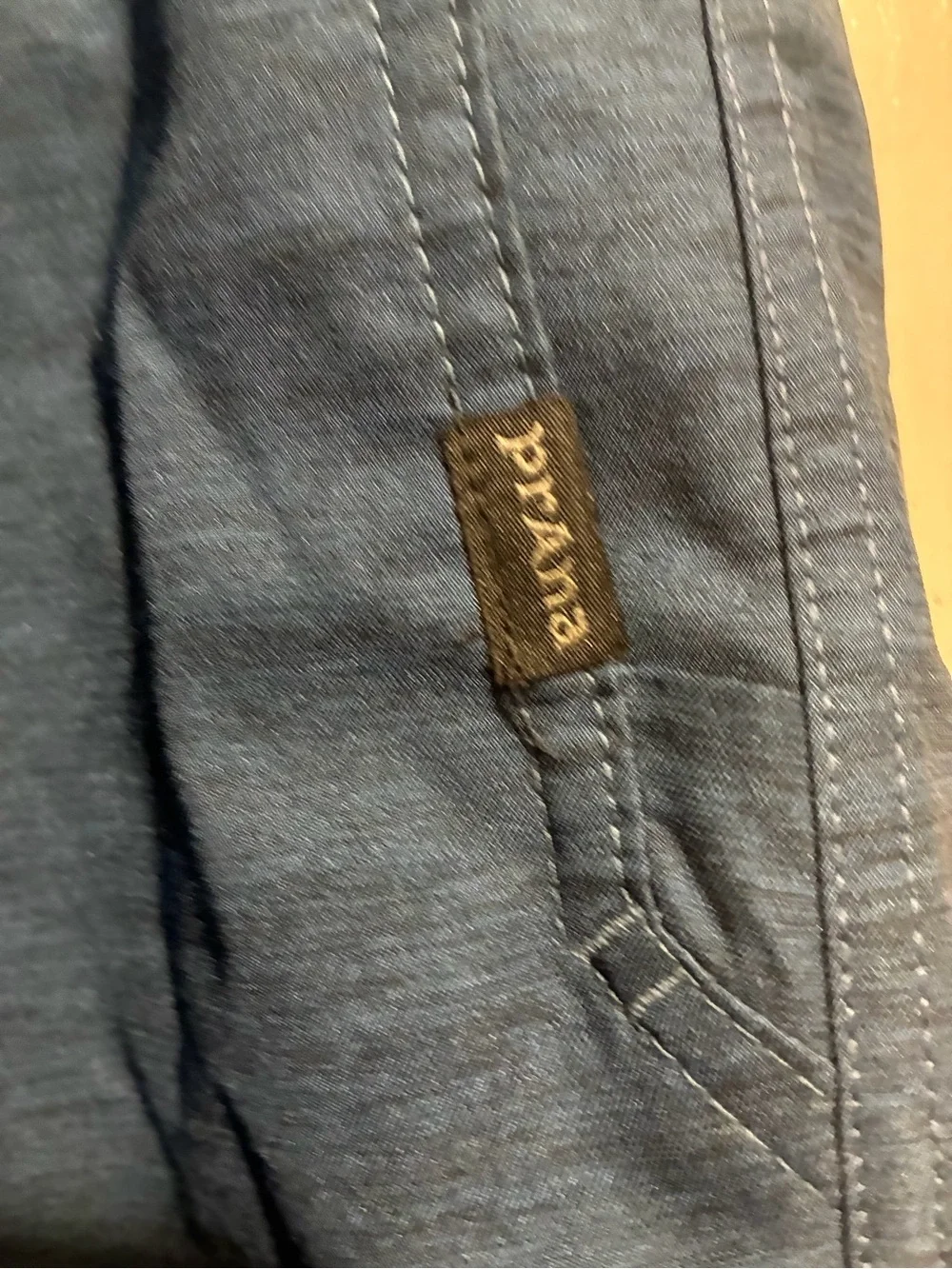 Prana Blue Men's Athletic Shorts with Black Waistband